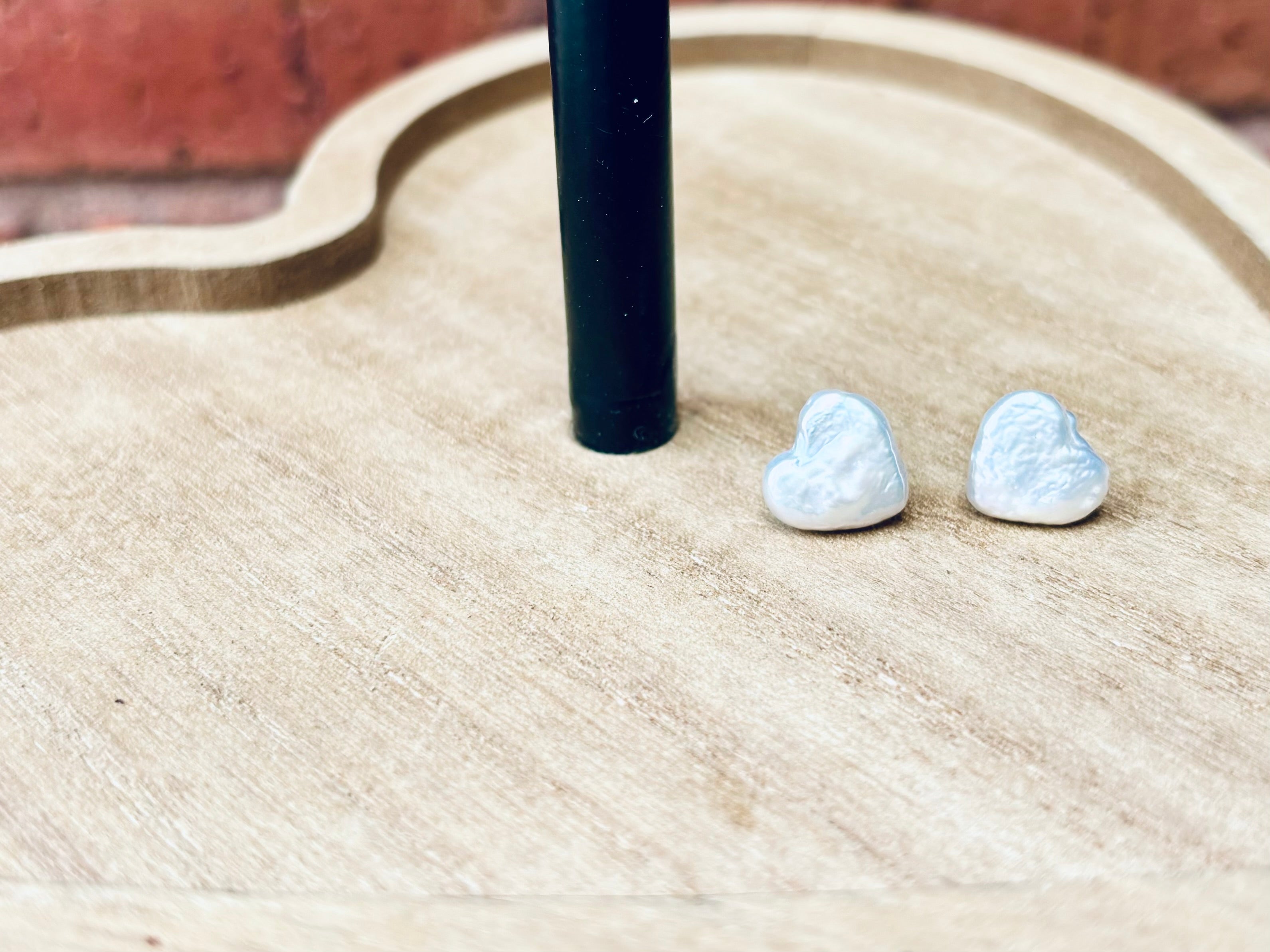 Be My Valentine Heart Coin Pearl Earrings