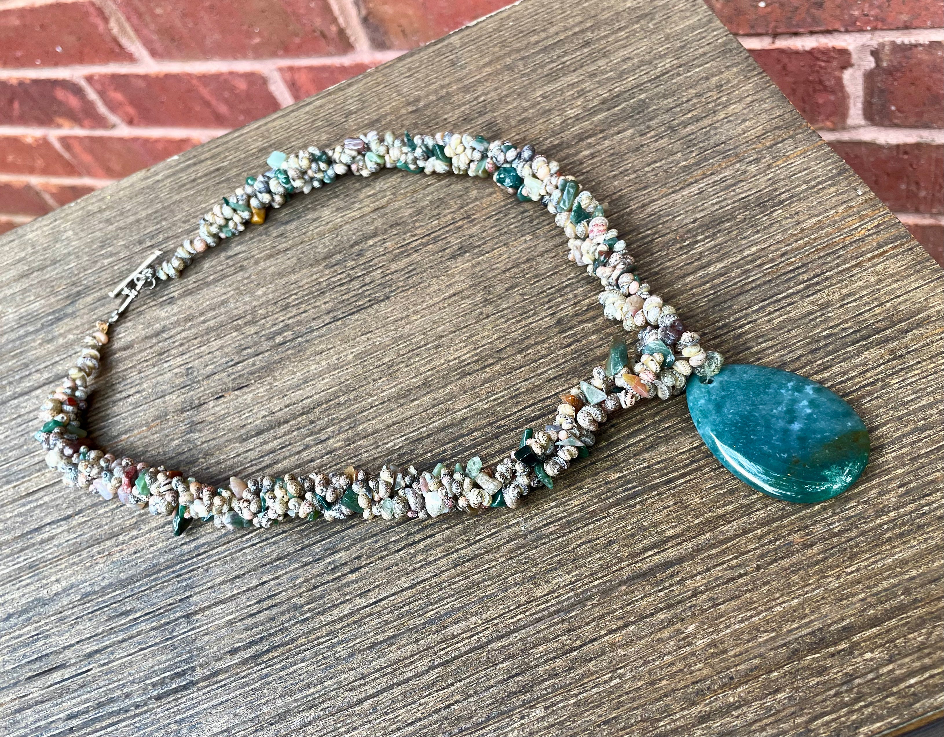 Aventurine and baby shell necklace