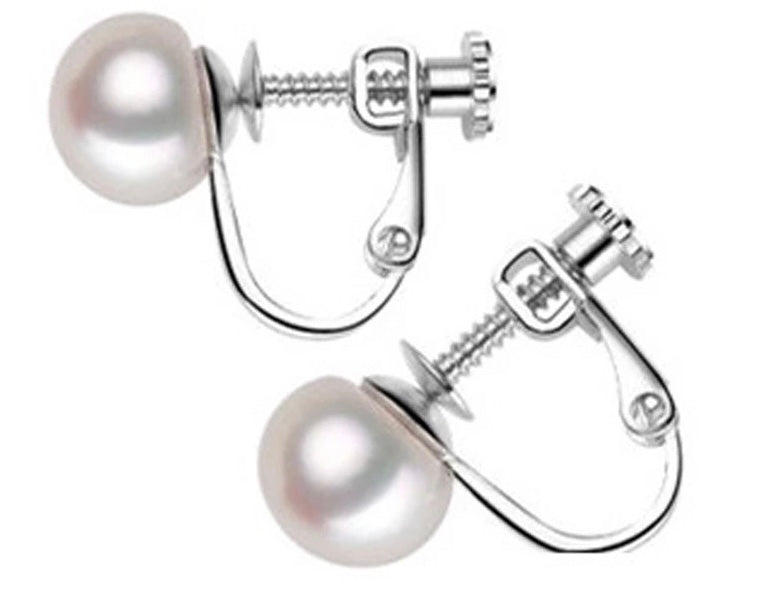 Clip on or screw back freshwater pearl studs