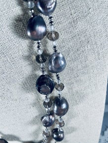 Silver Pearl/ Mother of Pearl long necklace
