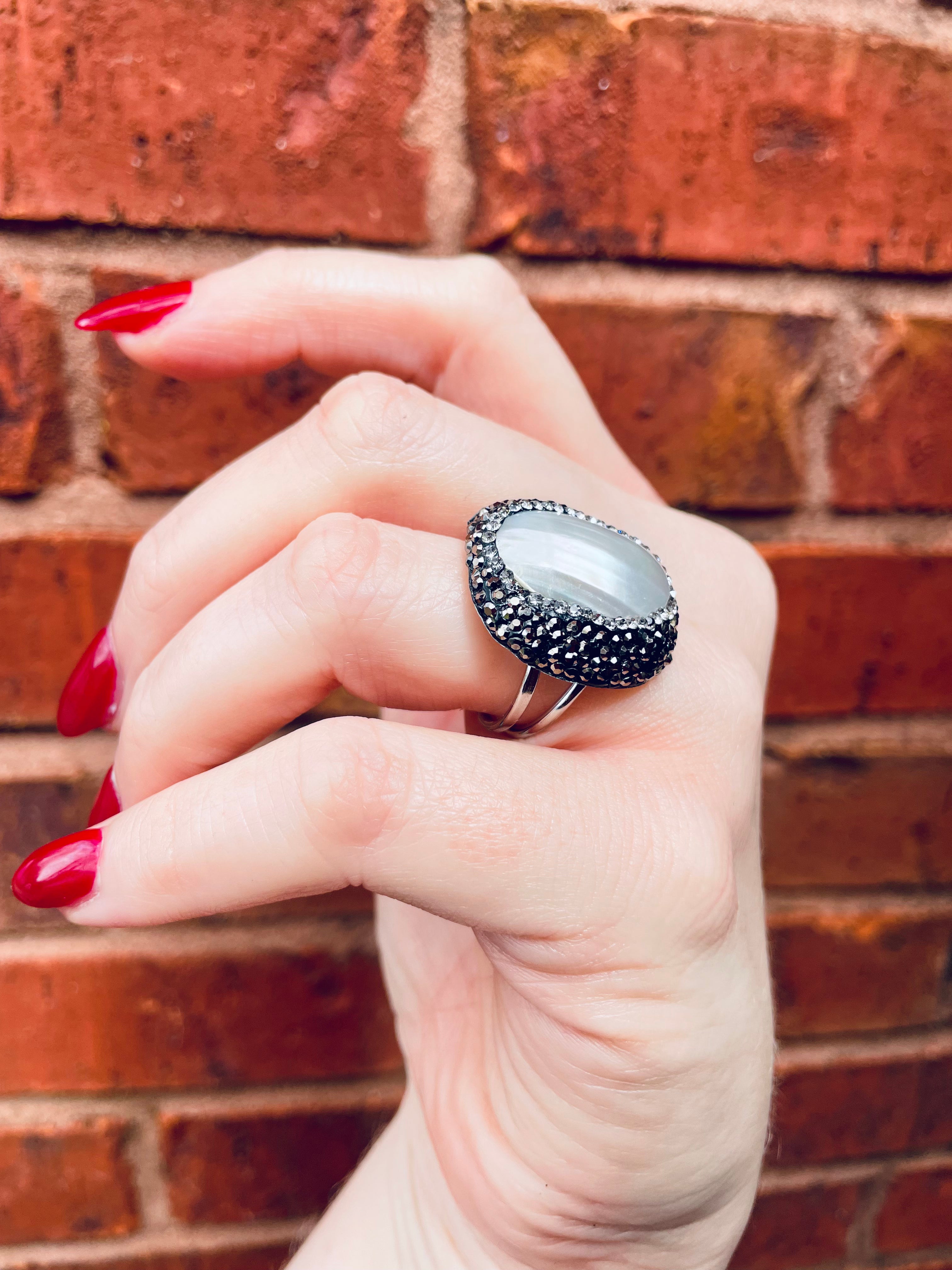 Marcasite and Mother of Pearl Ring