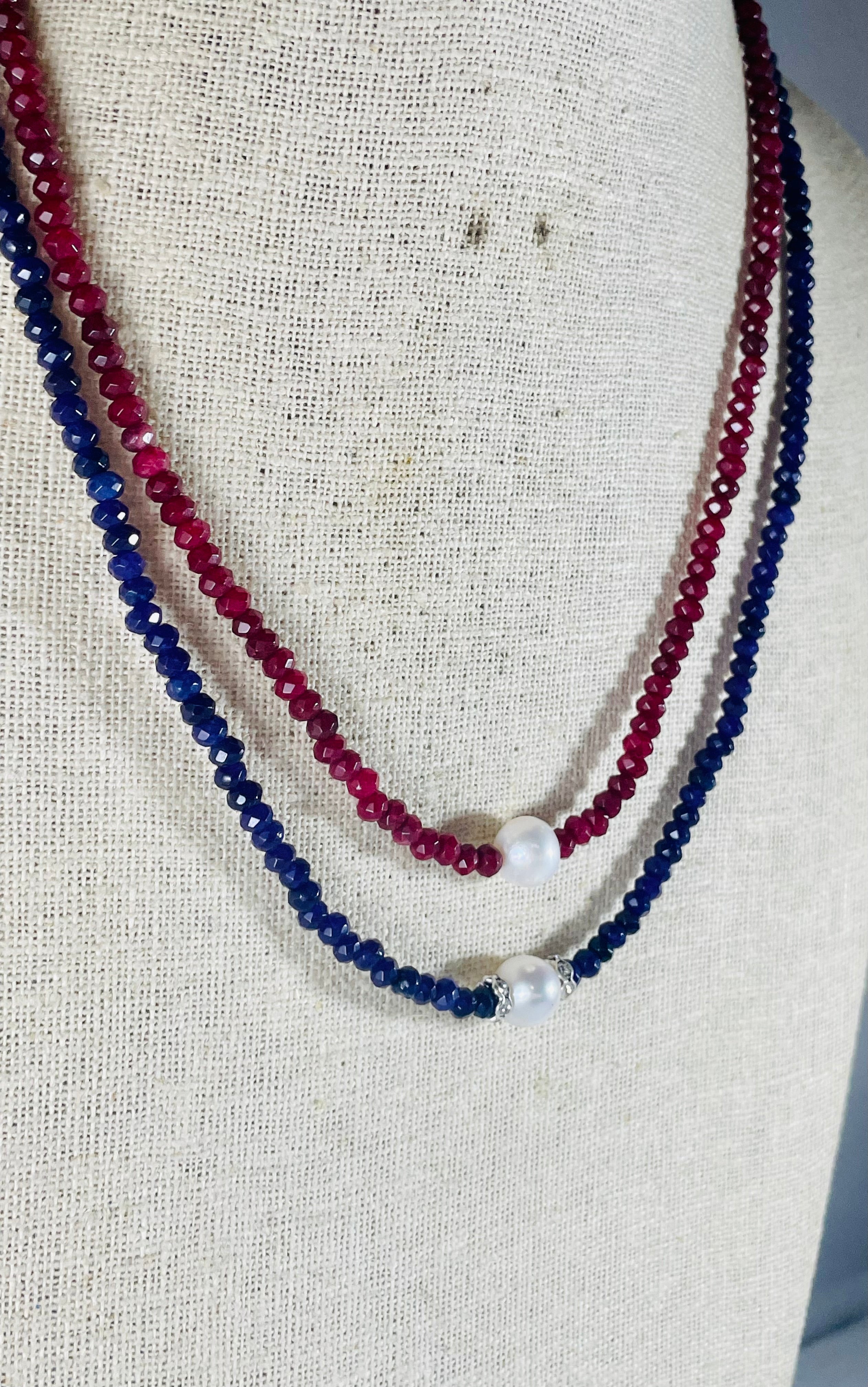 20” single pearl amethysts necklace