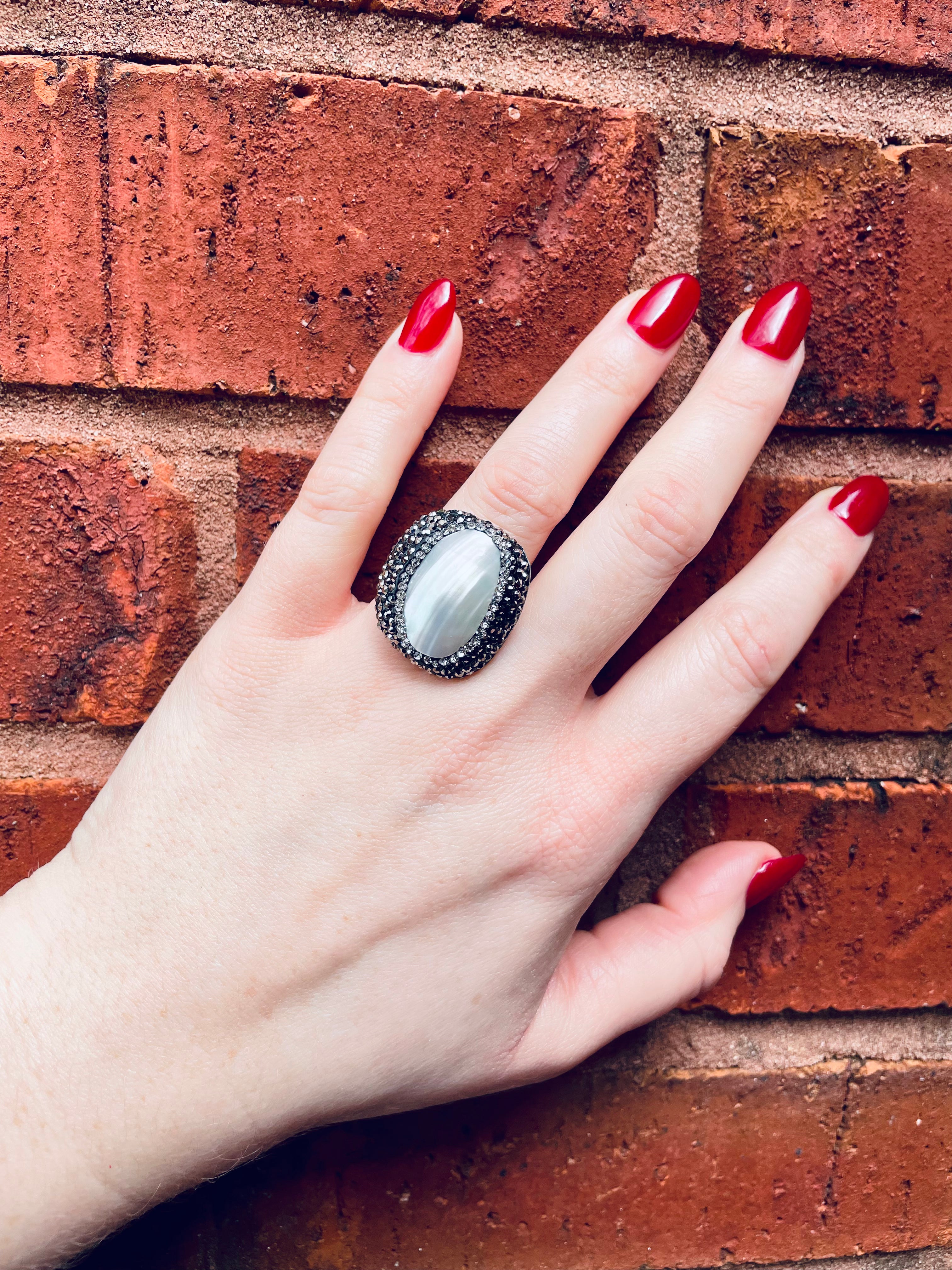 Marcasite and Mother of Pearl Ring