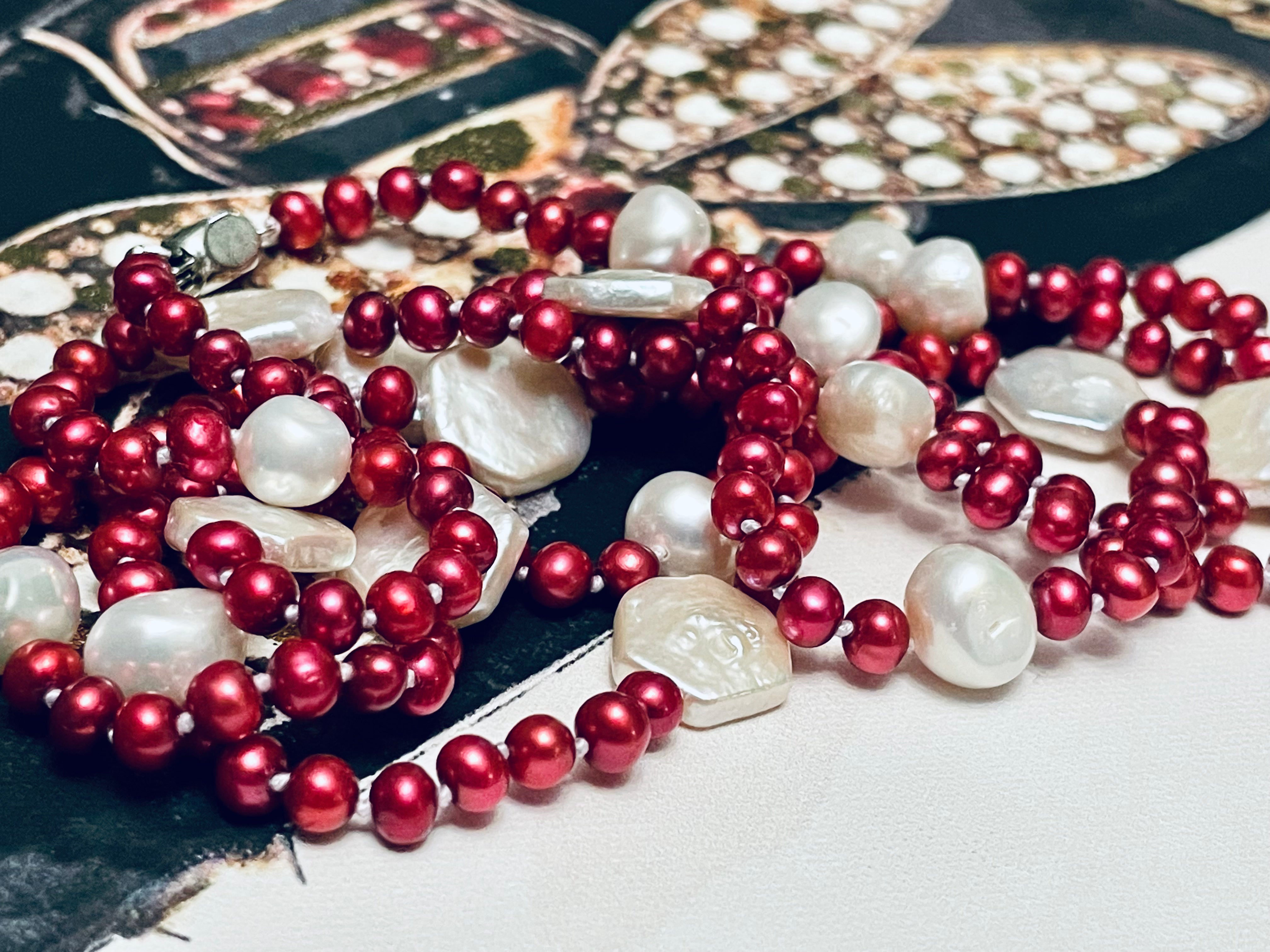 Cranberries and Cream Necklace