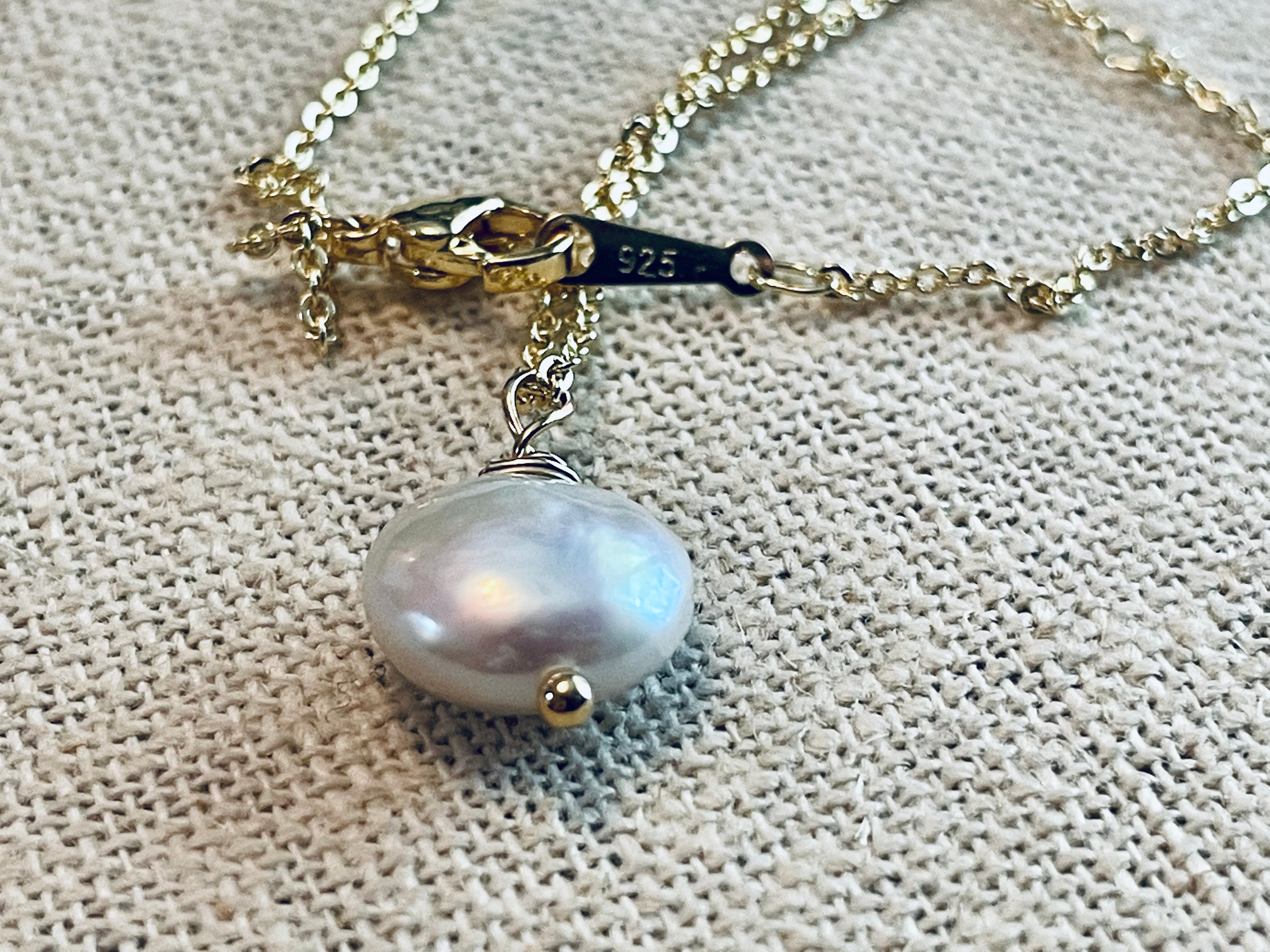 Simple Coin Pearl Drop Necklace