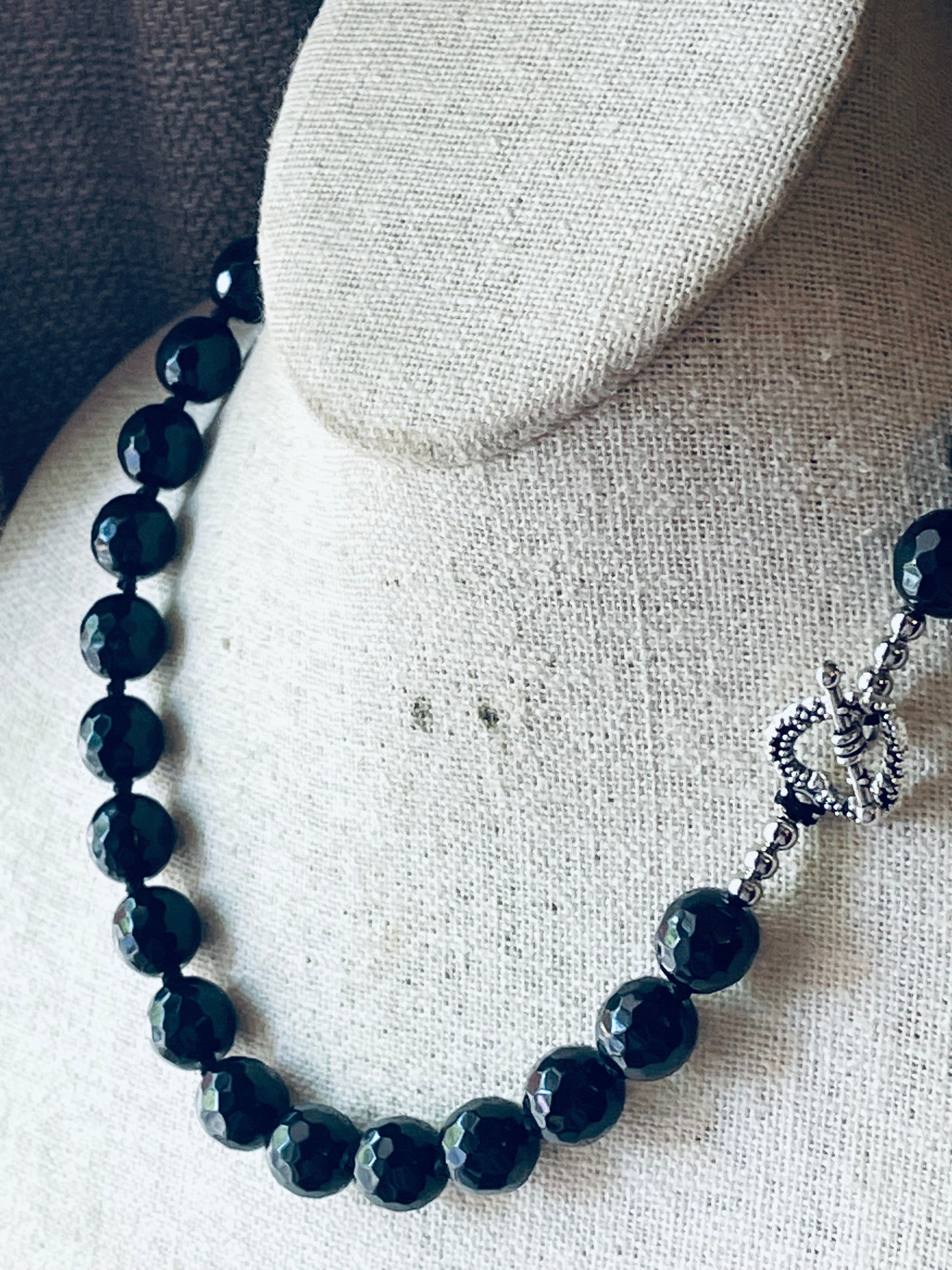 Faceted Onyx Stone Necklace